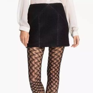 FREE PEOPLE faux leather ribbed cyber mini skirt